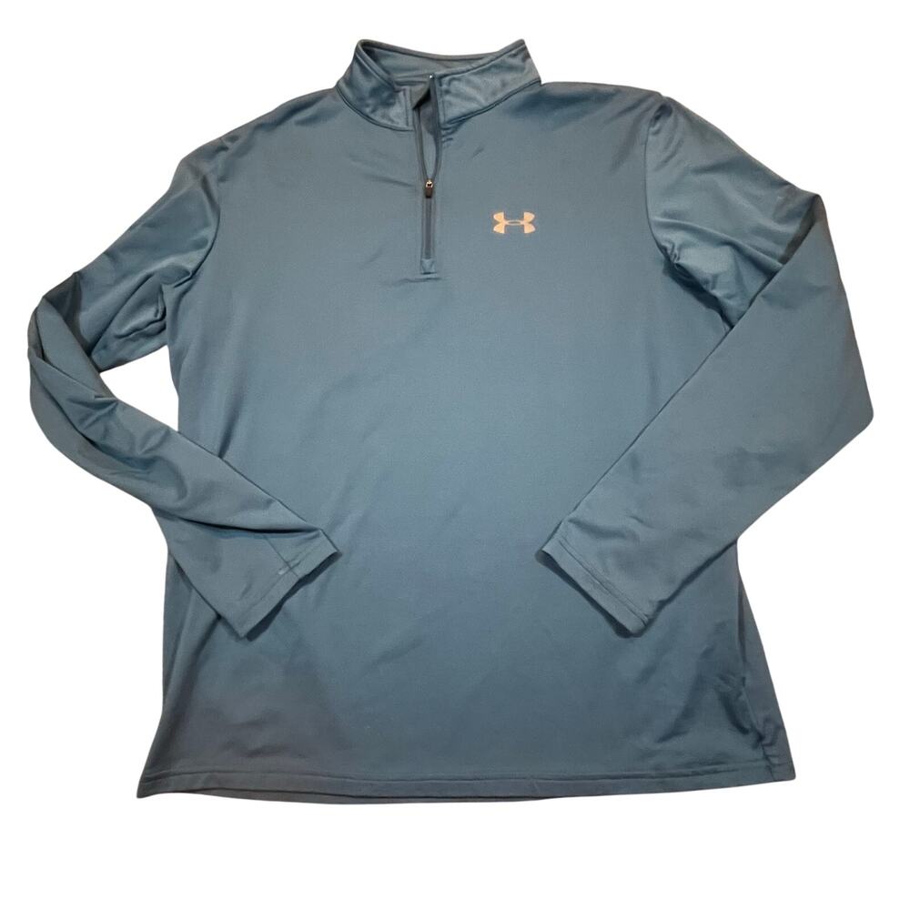 Under‎ Armour Pullover Mens Small Blue 1/4 Zip Athletic Stretch Lightweight